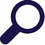 Blue magnifying glass icon